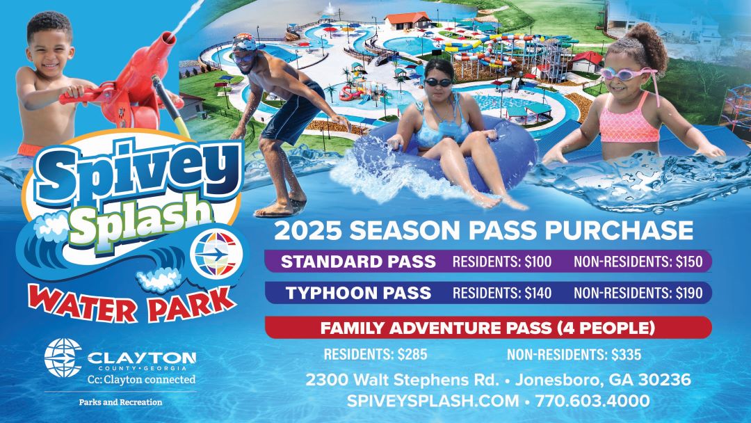 Season Pass flyer for Spivey Splash 2025
